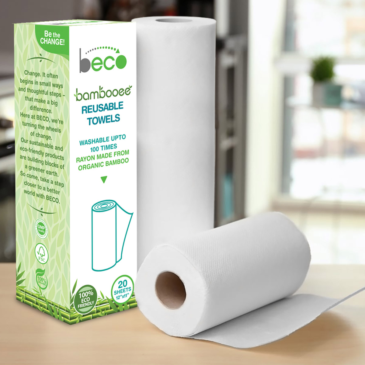 Bamboo Reusable Kitchen Towel Roll